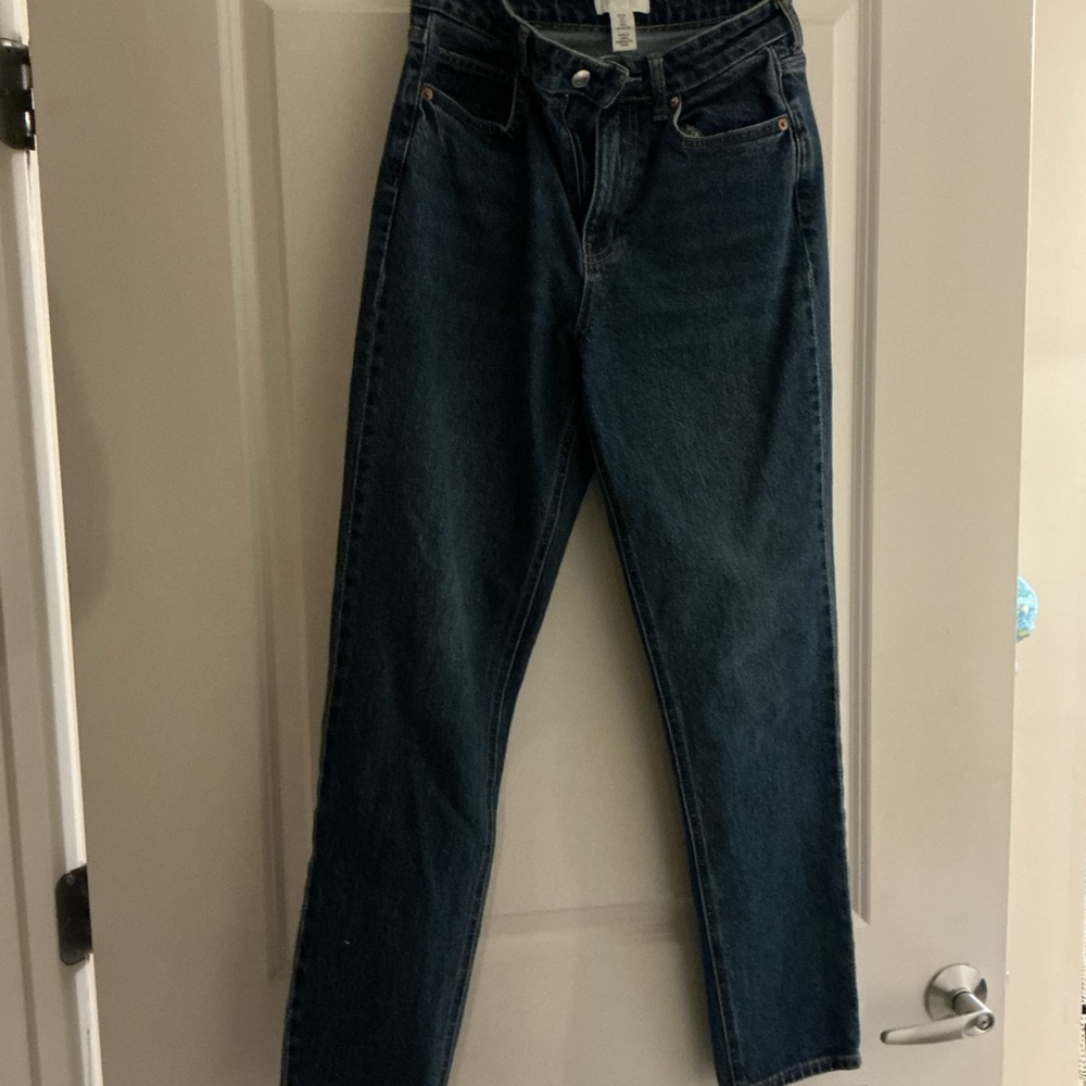 Classic Blue Denim High-waisted Jeans